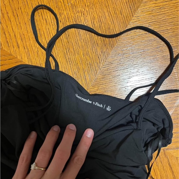 Abercrombie Asymmetrical Ruched Midi Dress BNWT - Picture 6 of 6